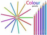 Set of colorful pencils