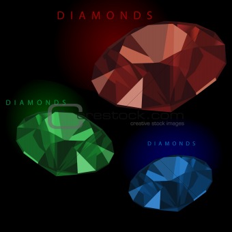 Set of luxury diamonds