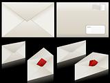 Set of sample white envelopes