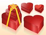 Gift boxes in the form of heart