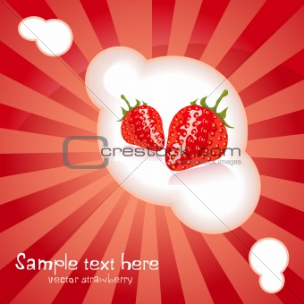 Vector card with strawberry