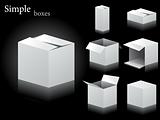 Set of sample white boxes
