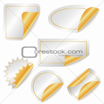 Golden stickers or labels