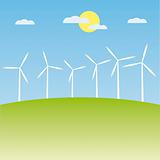 ecology concept: wind-driven generators