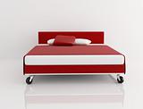 red and white bed