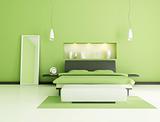 green modern bedroom