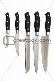 Collection of kitchen knives 