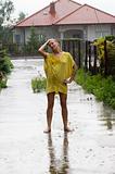 woman under rain