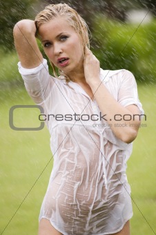 wet dress woman