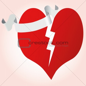 A vector heart with ribbon