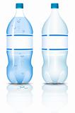 Plastic bottle of clean water.