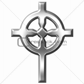 3D Silver Celtic Cross 