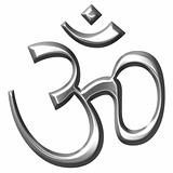3D Silver Hinduism Symbol 