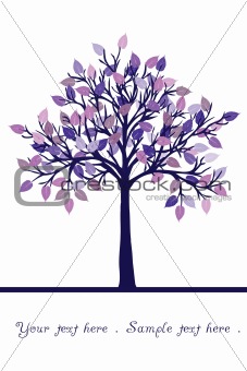Abstract tree with purple leaves