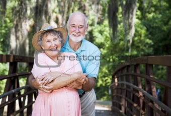 Romantic Seniors on Bridge