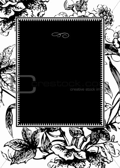 Vector Black Flower Frame