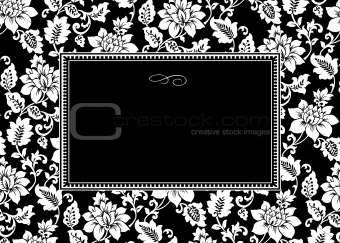 Vector Black Floral Frame