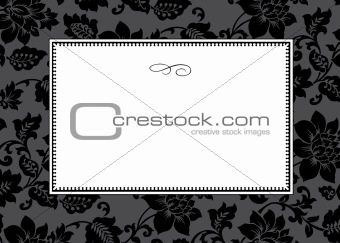 Vector Dark Floral Pattern and Frame