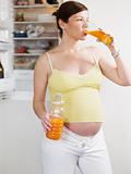 pregnant woman with juice