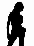 Sexy silhouette of young girl