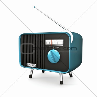 Turquoise retro radio