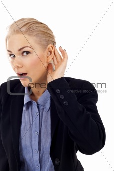 woman listening gossip