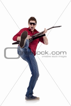 kicking guitaris