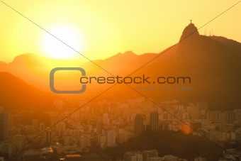 sunset views of Jesus and Corcovado from Sugar Loaf Mountain
