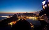 Night views of Rio De Janeiro Brazil from Sugar Loaf Mountain