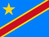 The national flag of Democratic Republic Congo