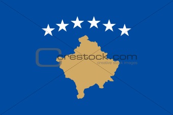 The national flag of Kosovo