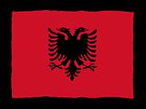 Handdrawn flag of Albania