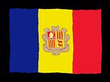 Handdrawn flag of Andorra