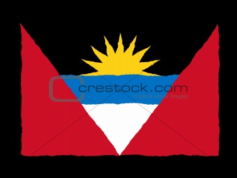 Handdrawn flag of Antigua Barbuda