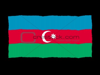 Handdrawn flag of Azerbaijan