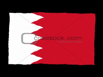 Handdrawn flag of Bahrain