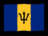 Handdrawn flag of Barbados