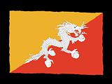 Handdrawn flag of Bhutan