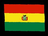 Handdrawn flag of Bolivia