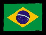 Handdrawn flag of Brazil
