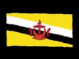 Handdrawn flag of Brunei