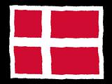 Handdrawn flag of Denmark