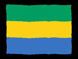 Handdrawn flag of Gabon