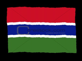 Handdrawn flag of Gambia