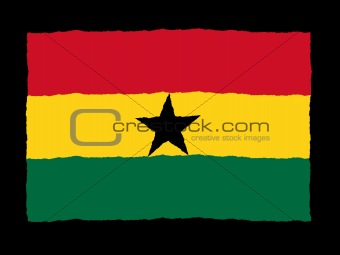 Handdrawn flag of Ghana