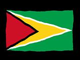 Handdrawn flag of Guyana