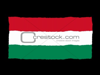 Handdrawn flag of Hungary