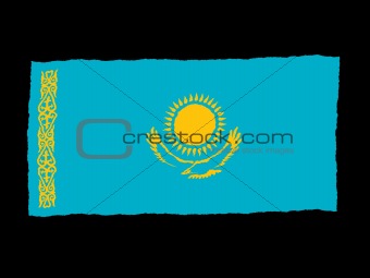 Handdrawn flag of Kazakhstan