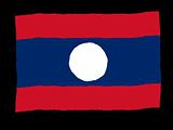 Handdrawn flag of Laos