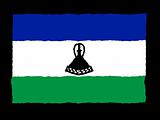 Handdrawn flag of Lesotho